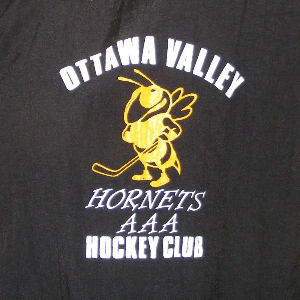 Vintage OTTAWA VALLEY AAA HOCKEY Hornets Jacket, L, #49, Black/Yellow, AAA - Picture 2 of 12
